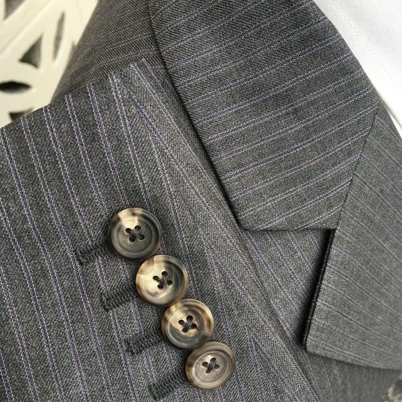 Paul Stuart Sports Coat Lightweight STUART III Gray Purple Striped Size 39 R - Picture 6 of 11
